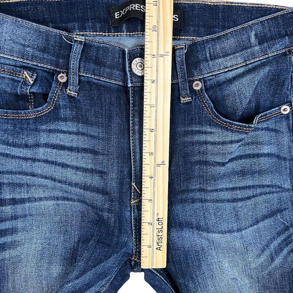 Express Size 4L Long Mia Mid Rise Denim Legging Stretch Jeggings - Picture 5 of 8